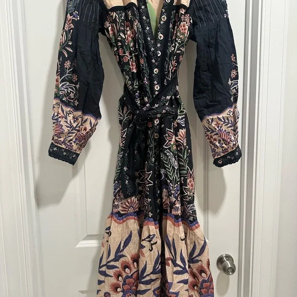 FARM Rio Black Marvelous Garden Long Sleeve Maxi Dress - Picture 4 of 4